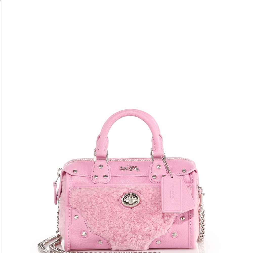 Coach mini Rhyder 18 Satchel Shearling bag